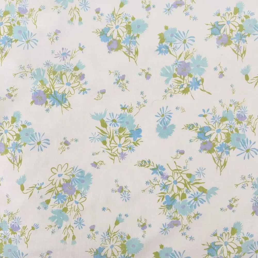 Vintage Cottagecore Floral Sheet 70s Full Flat Cottage Shabby Chic